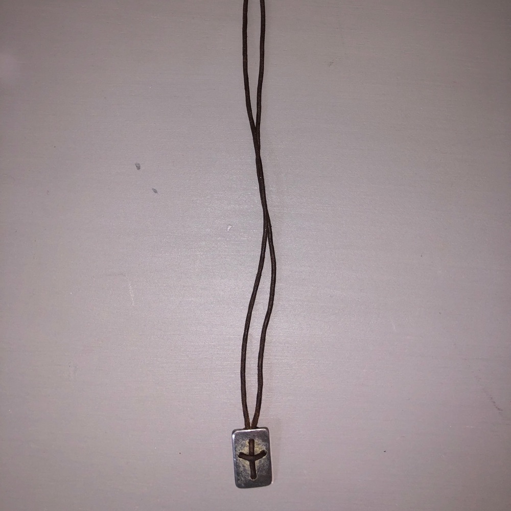 JAMES AVERY CROSS- “Leather Cross Shield Necklace”